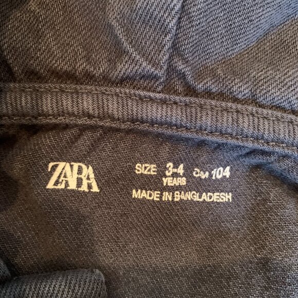 Zara Boys Hooded Navy Blue Snap Closure Denim Jacket MSRP $45 | Size 3-4 Years - Picture 11 of 13